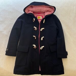 Mini boden navy blue wool duffle coat, size 9-10